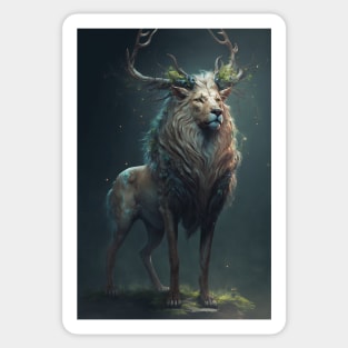 A Mythical God-Creature Combining the Power of a Lion and the Grace of a Deer Sticker